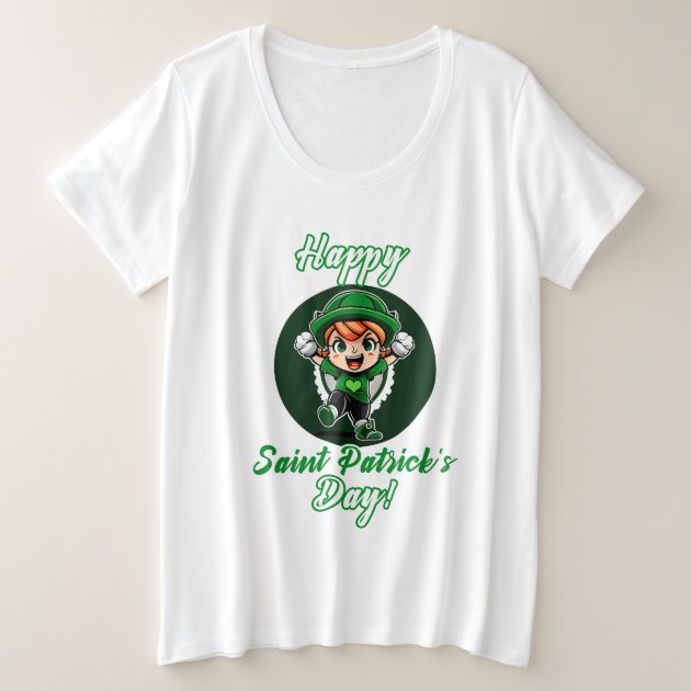 Green Happy Plus Size St Patricks Day Plus Size T Shirt Zazzle
