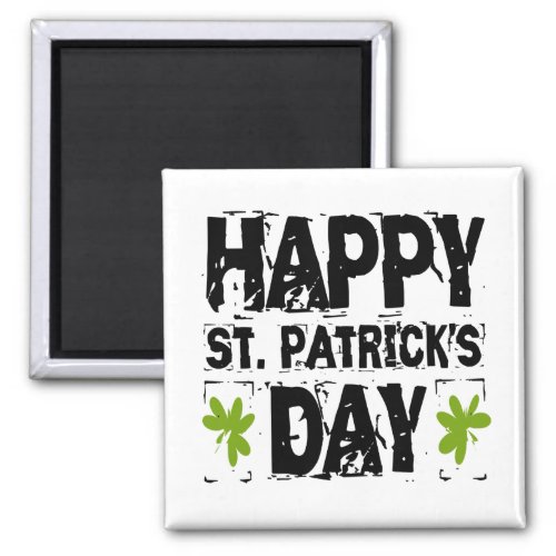 Green Happy St Patricks Day Magnet