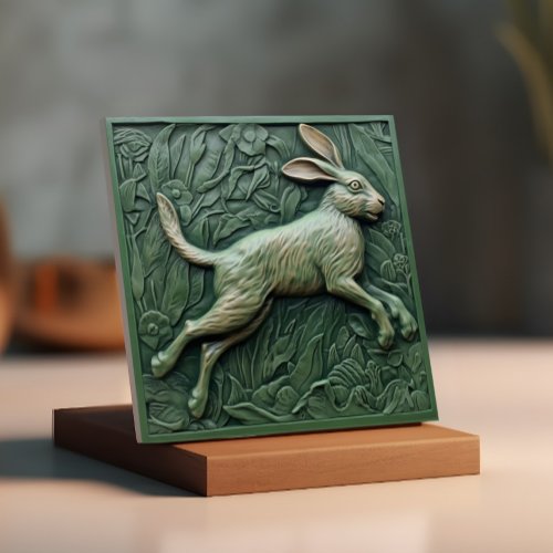 Green Hare _  Ceramic Tile