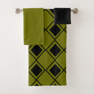 Green Harlequin Bath Towel Set