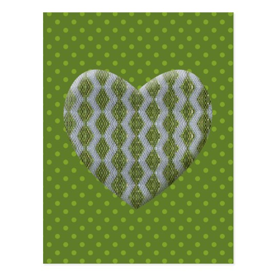 Green Harlequin Bling Postcard