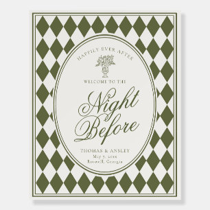 Green Harlequin Night Before Rehearsal Welcome Foam Board