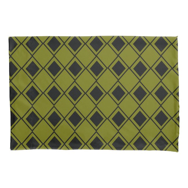 Green Harlequin  Pillow Case (Front)