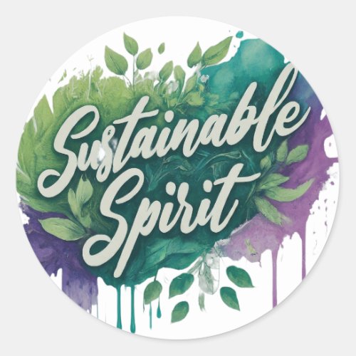Green Harmony A Sustainable Spirit  Classic Round Sticker