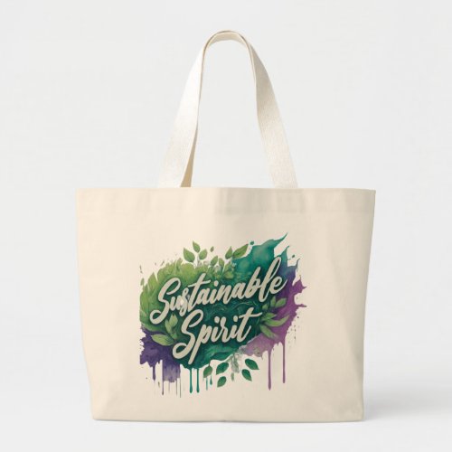 Green Harmony A Sustainable Spirit Large Tote Bag