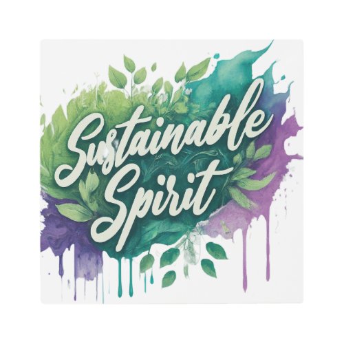 Green Harmony A Sustainable Spirit Metal Print
