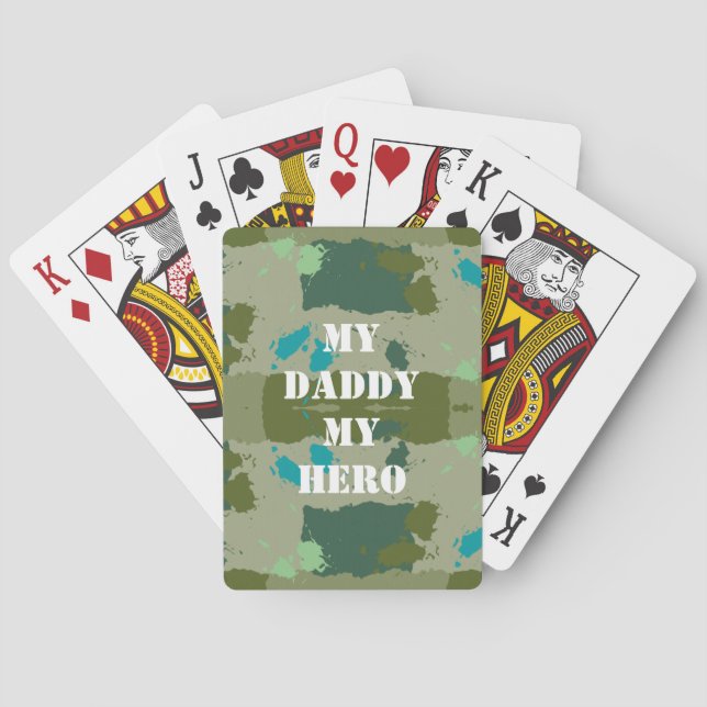 Green Harmony Abstract Pattern Poker Cards (Back)