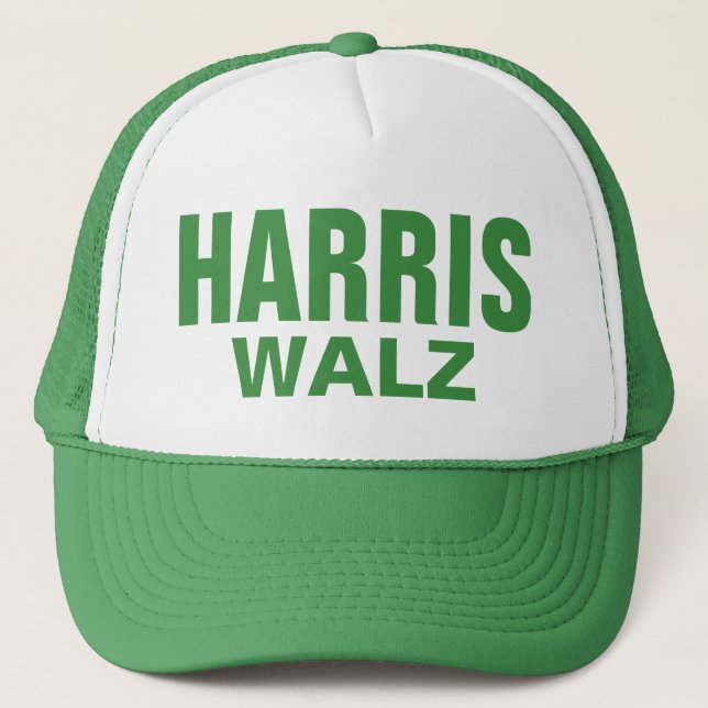 Green Harris Walz Trucker Hat (Front)