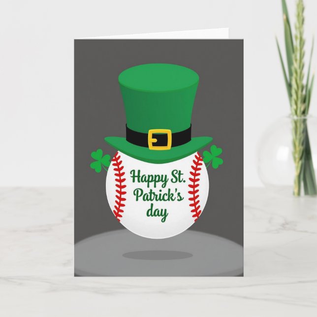 Green Hat Baseball Pattern Card (Front)