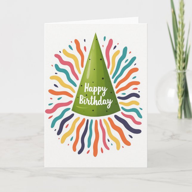Green Hat Birthday Card (Front)