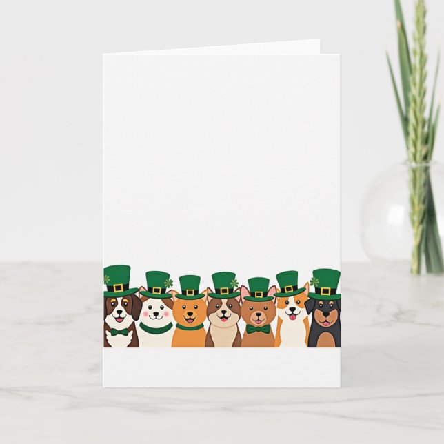 Green Hat Dogs St Patricks Day Card (Front)