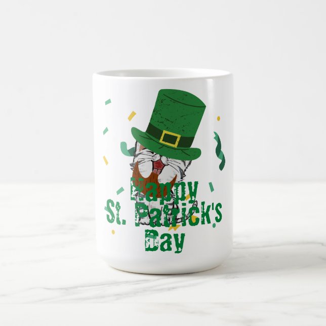 Green hat lucky Shamrock  St. Patrick's Day  Coffee Mug (Center)