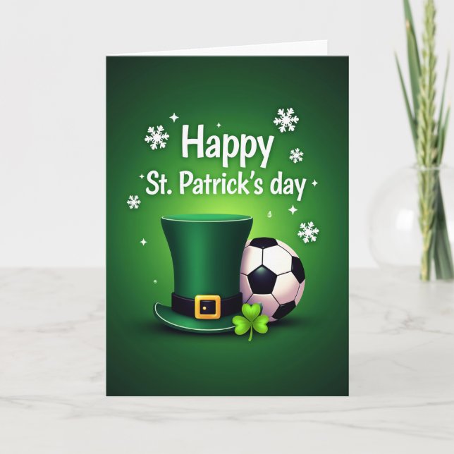 Green Hat Shamrock Pattern Card (Front)