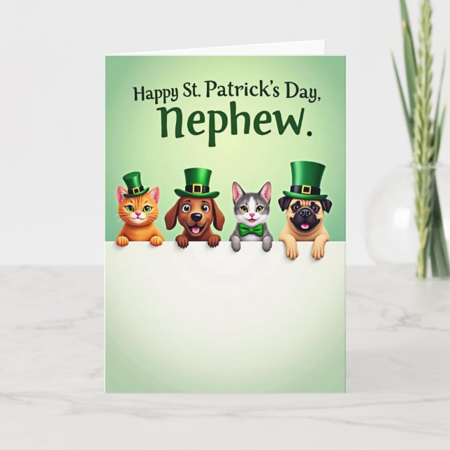 Green Hats Faux Gold Party Card (Front)