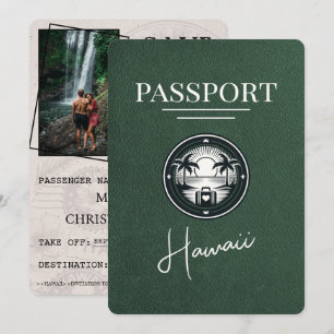 Green Hawaii Passport Save The Date