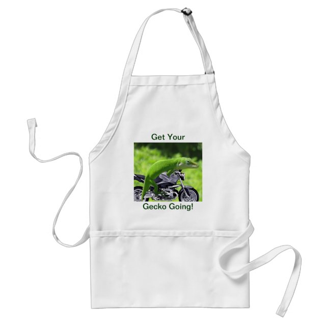 Green Hawaiian Gecko Rider Adult Apron (Front)