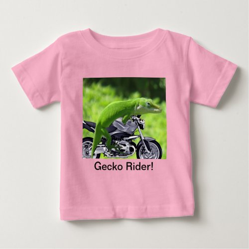 Green Hawaiian Gecko Rider Baby T_Shirt