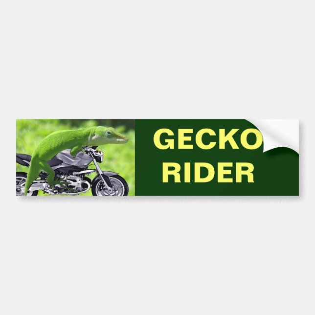 Green Hawaiian Gecko Rider Bumper Sticker (Front)