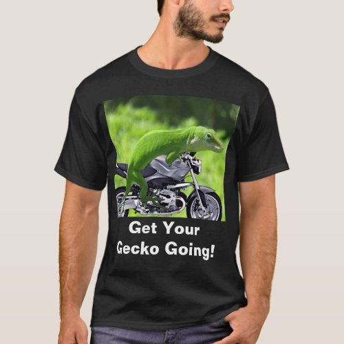 Green Hawaiian Gecko Rider Dark T_Shirt