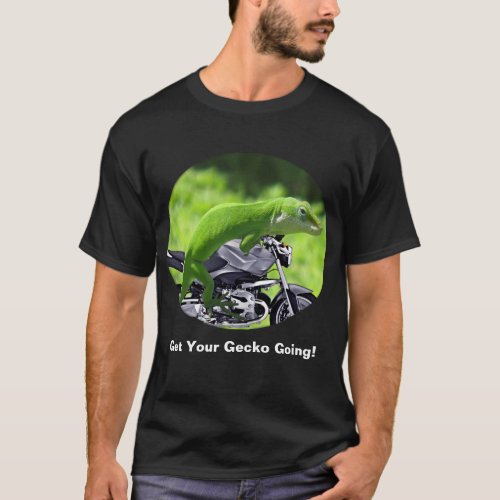 Green Hawaiian Gecko Rider Dark T_Shirt