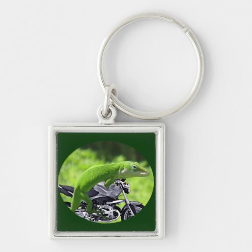 Green Hawaiian Gecko Rider Keychain