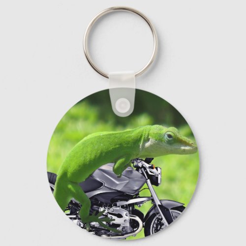 Green Hawaiian Gecko Rider Keychain