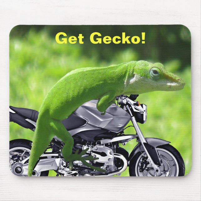 Green Hawaiian Gecko Rider Mouse Pad (Front)