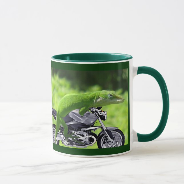 Green Hawaiian Gecko Rider Mug (Right)