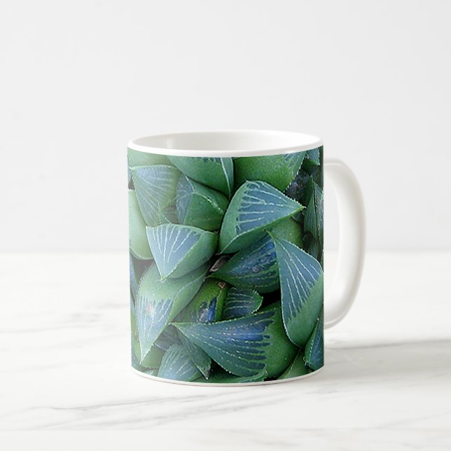 Green Haworthia Succulent Plant Gardener Mug (Front Right)