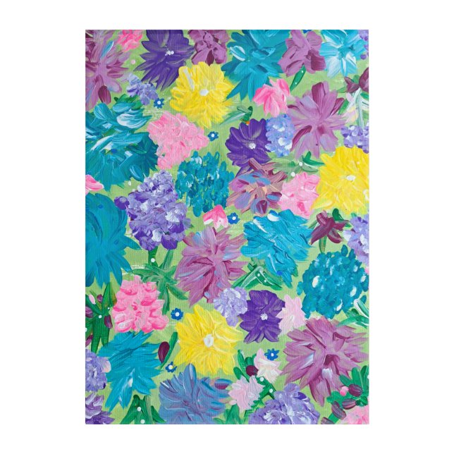 Green Haze Floral Acrylic Wall Art (Front)