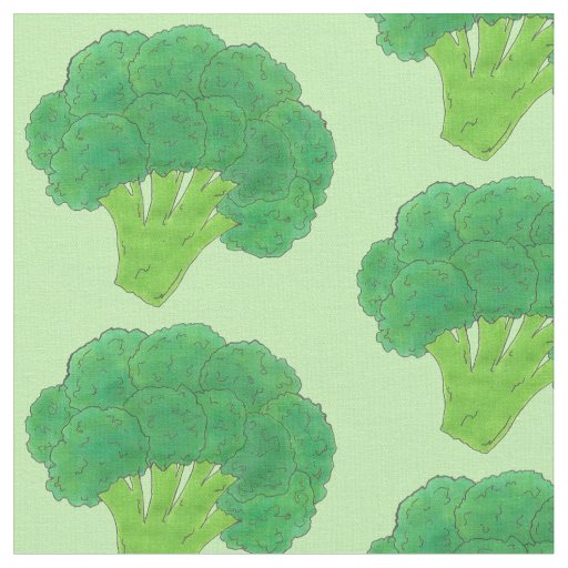 Green Head of Broccoli Veggie Vegetable Veg Garden Fabric
