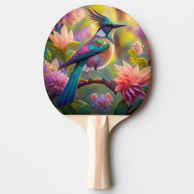 Green Headed Jay Fantasy Bird Ping Pong Paddle (Front)