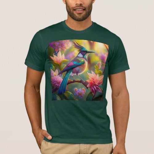Green Headed Jay Fantasy Bird T_Shirt