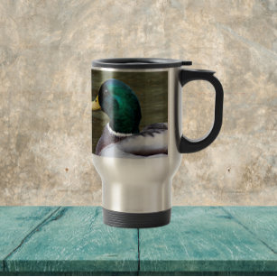 Green Headed Mallard Duck Travel Mug