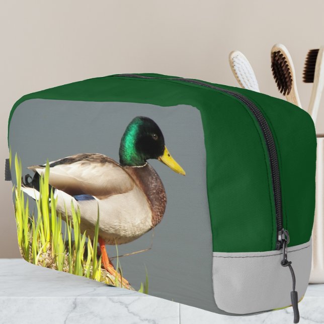 Green Headed Mallard Duck Wildlife Photo Dopp Kit (In Situ)