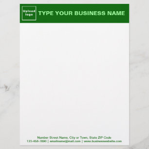 Green Header and Texts on Footer of Business Letterhead