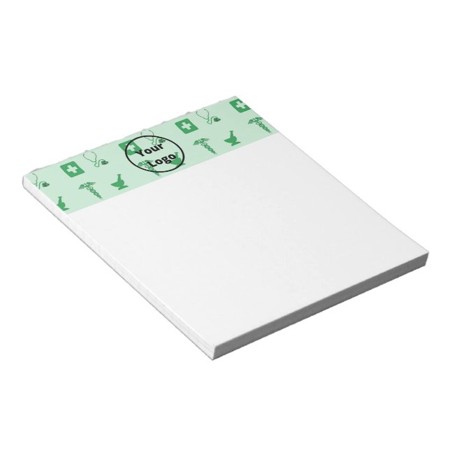 Green health business pattern notepad (Angled)