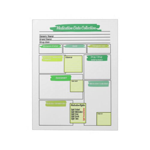 Green Healthcare Student Medication Template Notepad