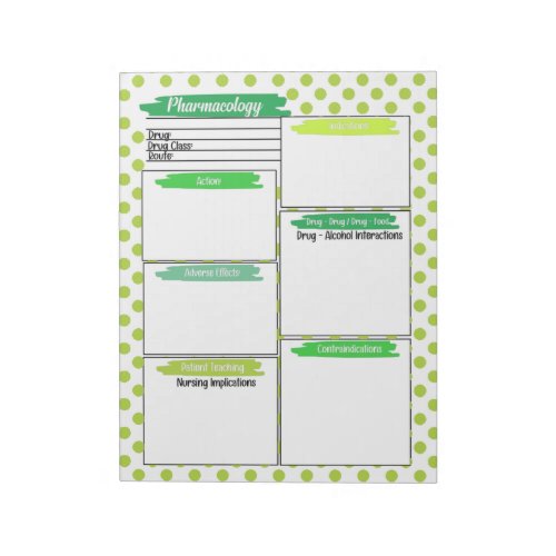 Green Healthcare Student Pharmacology Template Notepad