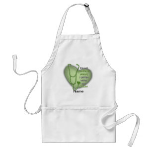 Green Heart Air Force Nurse Adult Apron