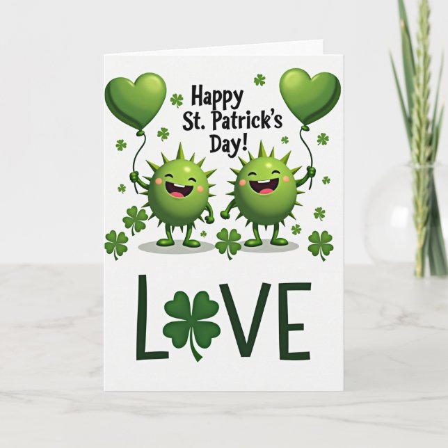 Green Heart Balloons Card (Front)