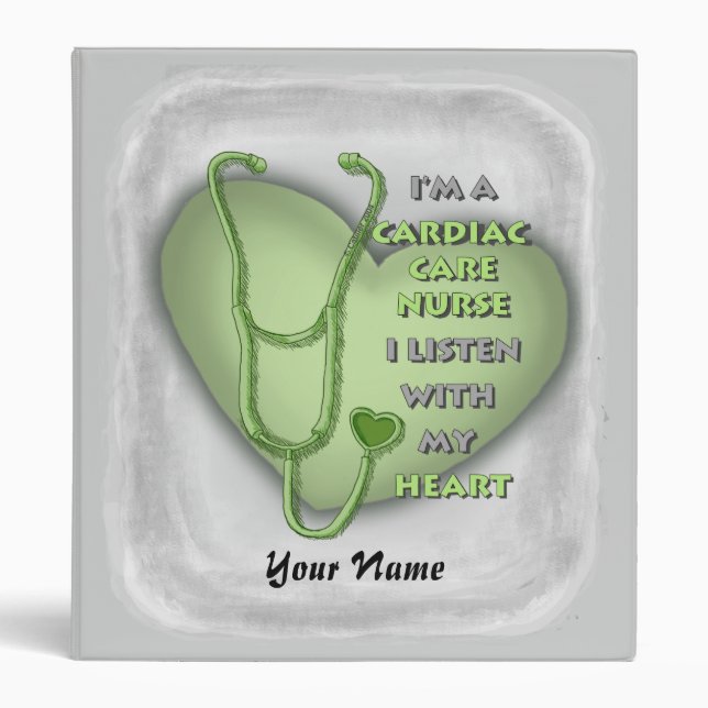 Green Heart Cardiac Care nurse 3 Ring Binder (Front)