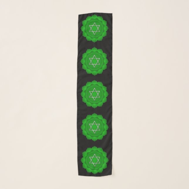 Green Heart Chakra Zen Chi Metaphysical Spiritual Scarf (Front)