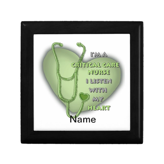 Green Heart Critical Care Nurse Gift Box (Front)
