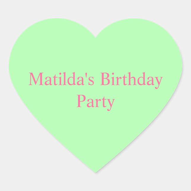 Green Heart Custom Sticker (Front)