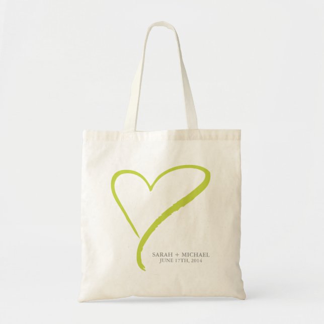 Green Heart Doodle Tote Bag (Front)