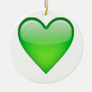 Green Heart - Emoji Ceramic Ornament