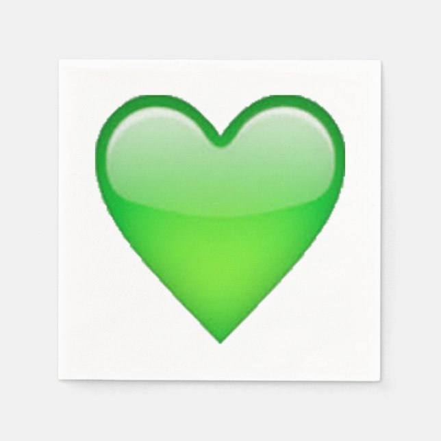 Green Heart - Emoji Paper Napkins (Front)