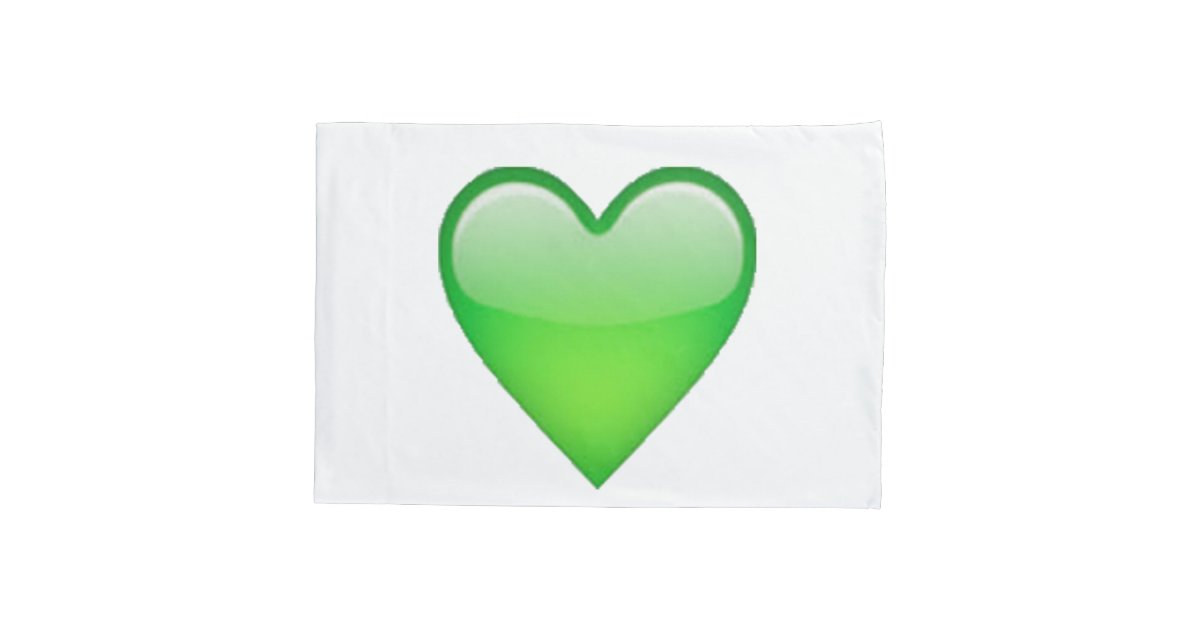 Green Heart Emoji Pillow Case Zazzle