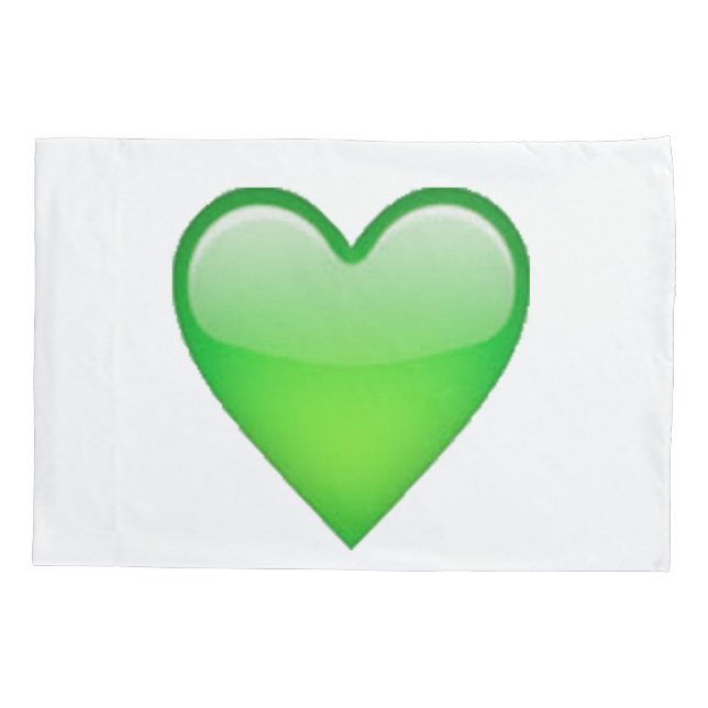 Green Heart - Emoji Pillow Case (Back)